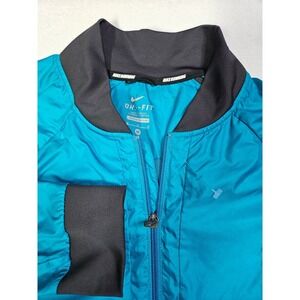 Nike Running Jacket Men M Blue Dri Fit Bomber Windbreaker Lightweight Tech